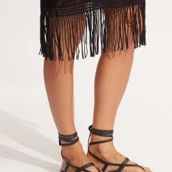 Seafolly Ladies Marrakesh Cover Up - Black -Seafolly shop 54848 CU Black 6