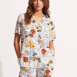 Seafolly Ladies Coast To Coast Resort Shirt - Powder Blue