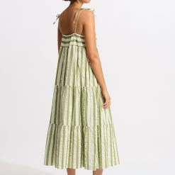 Seafolly Ladies Cabana Tier Maxi - Olive Green -Seafolly shop 54860 DR OliveGreen 5