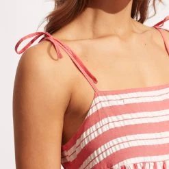 Seafolly Ladies Cabana Mini Dress - Sun Kissed Coral -Seafolly shop 54861 DR SunKisdCrl 3