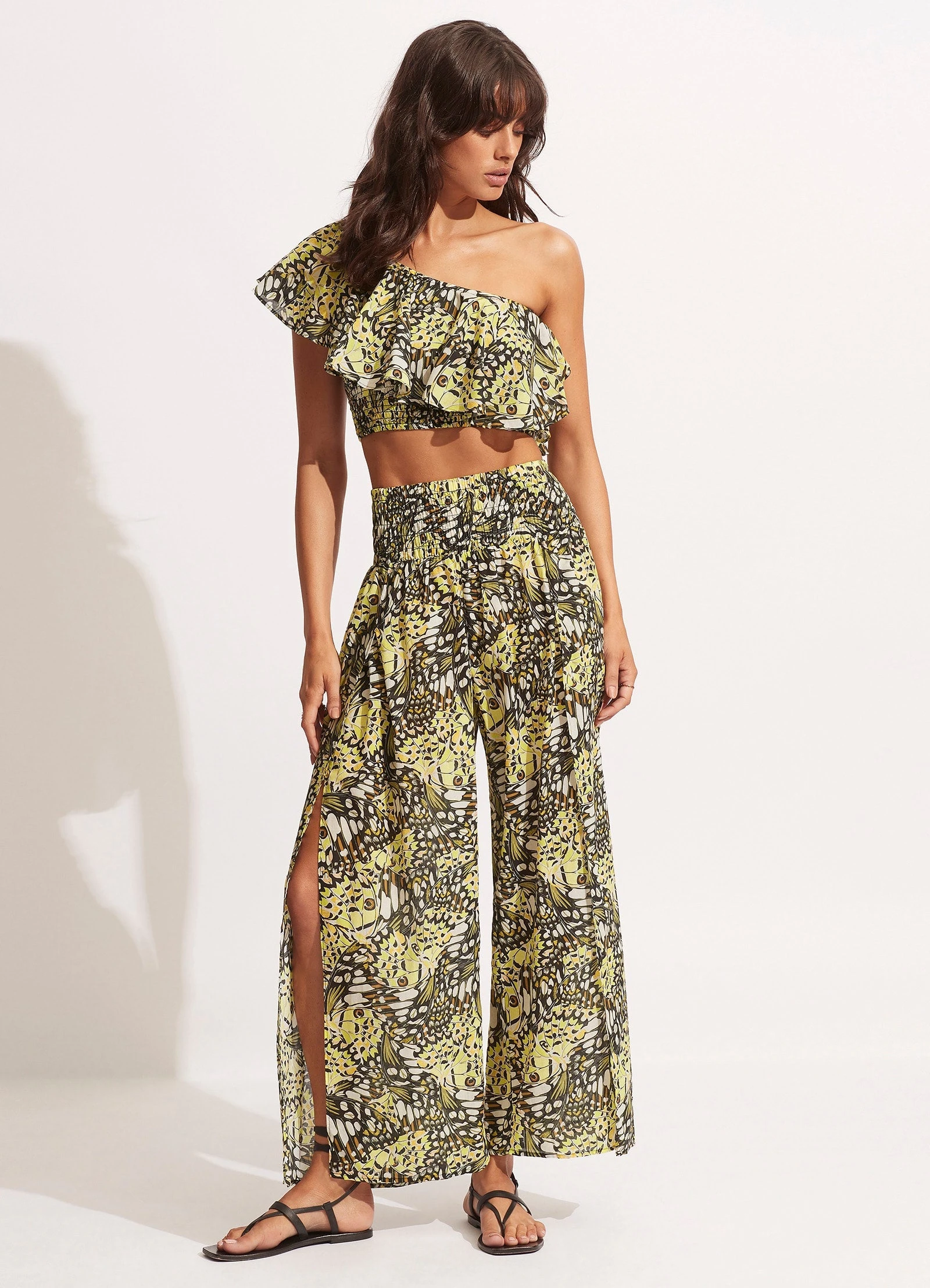 Seafolly Ladies Take Flight Shirring Pant - Wild Lime 3 Seafolly Ladies Take Flight Shirring Pant - Wild Lime