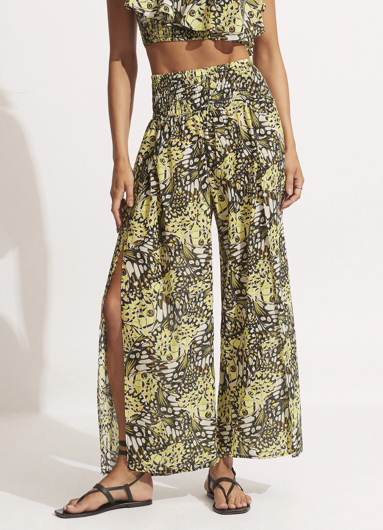 Seafolly Ladies Take Flight Shirring Pant - Wild Lime 4 Seafolly Ladies Take Flight Shirring Pant - Wild Lime - Image 2