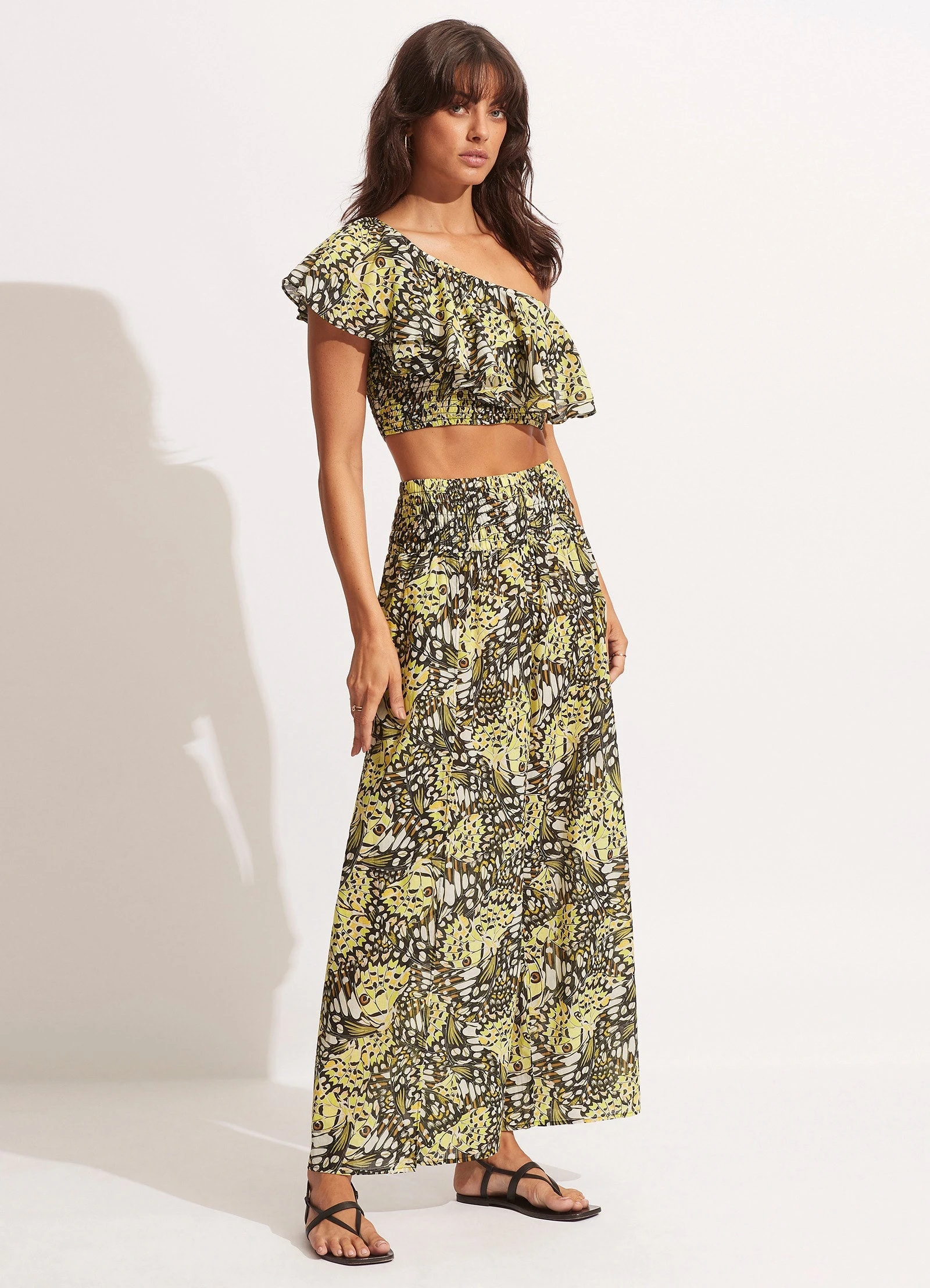 Seafolly Ladies Take Flight Shirring Pant - Wild Lime 5 Seafolly Ladies Take Flight Shirring Pant - Wild Lime - Image 3