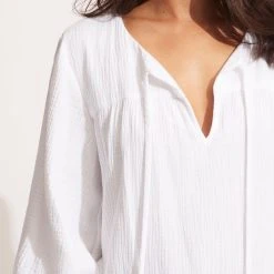 Seafolly Ladies Fallow Textured Cotton Cover Up - White 9 Seafolly Ladies Fallow Textured Cotton Cover Up - White -Seafolly shop 54870 CU White 6