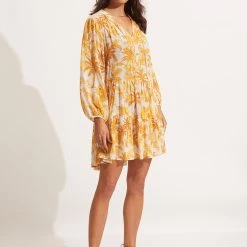 Seafolly Ladies Castaway Tier Dress - Tuscan Sun -Seafolly shop 54872 DR Tuscan 20Sun 3
