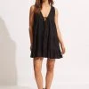 Seafolly Ladies Sunbreak Poplin Dress - Black -Seafolly shop 54877 DR Black 3