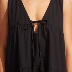 Seafolly Ladies Sunbreak Poplin Dress - Black 9 Seafolly Ladies Sunbreak Poplin Dress - Black -Seafolly shop 54877 DR Black 6