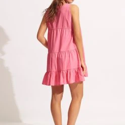 Seafolly Ladies Sunbreak Poplin Dress - Pink -Seafolly shop 54877 DR Pink 5