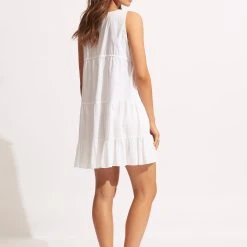 Seafolly Ladies Sunbreak Poplin Dress - White 8 Seafolly Ladies Sunbreak Poplin Dress - White -Seafolly shop 54877 DR White 5