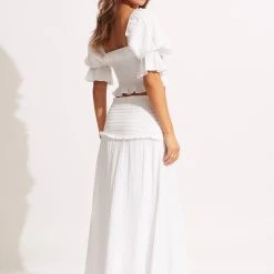 Seafolly Ladies Caspian Shirring Top - White -Seafolly shop 54879 TO White 6