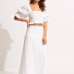 Seafolly Ladies Caspian Strapless Dress/Skirt- White -Seafolly shop 54880 DR White 5