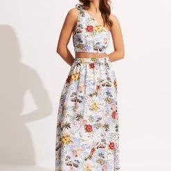 Seafolly Ladies Coast To Coast One ShoulderTop - Powder Blue