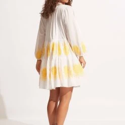 Seafolly Ladies Corsica Embroidery Tier Dress - White -Seafolly shop 54897 DR White 5