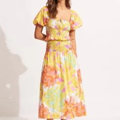 Seafolly Ladies Palm Springs Shirring Top - Lime Light 10 Seafolly Ladies Palm Springs Shirring Top - Lime Light -Seafolly shop 54903 TO Limelight 4