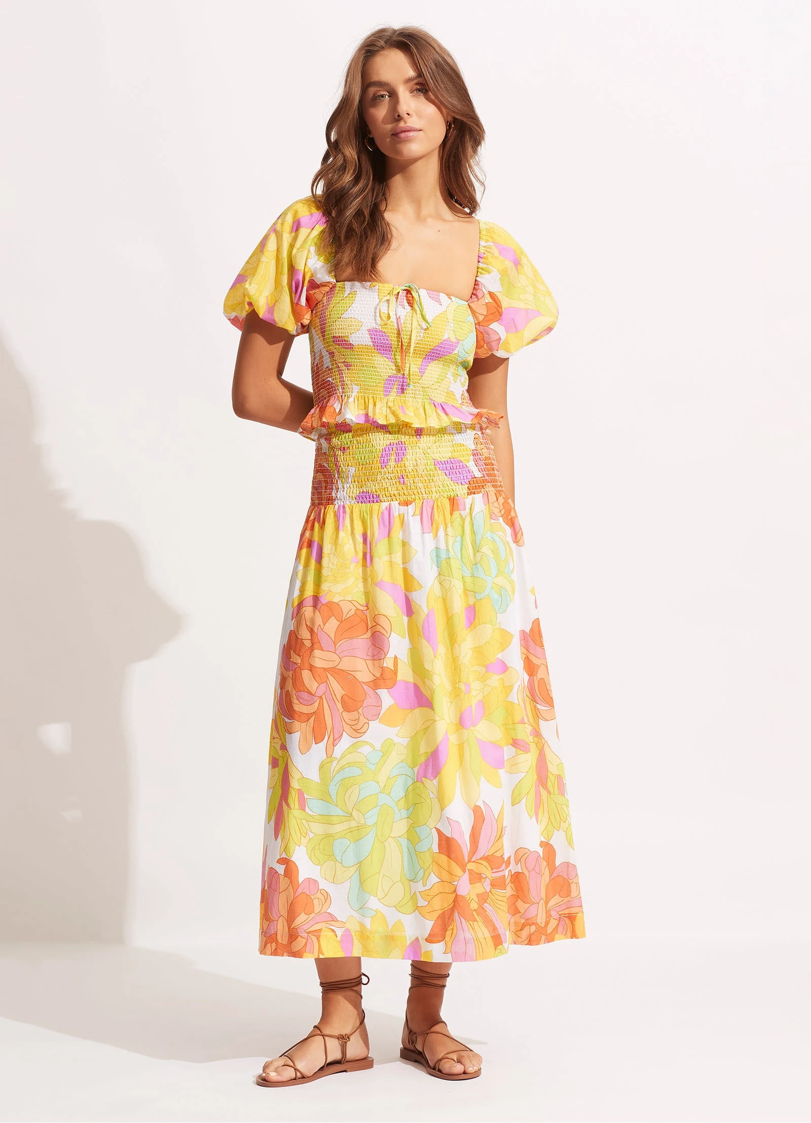 Seafolly Ladies Palm Springs Shirring Top - Lime Light 5 Seafolly Ladies Palm Springs Shirring Top - Lime Light - Image 3