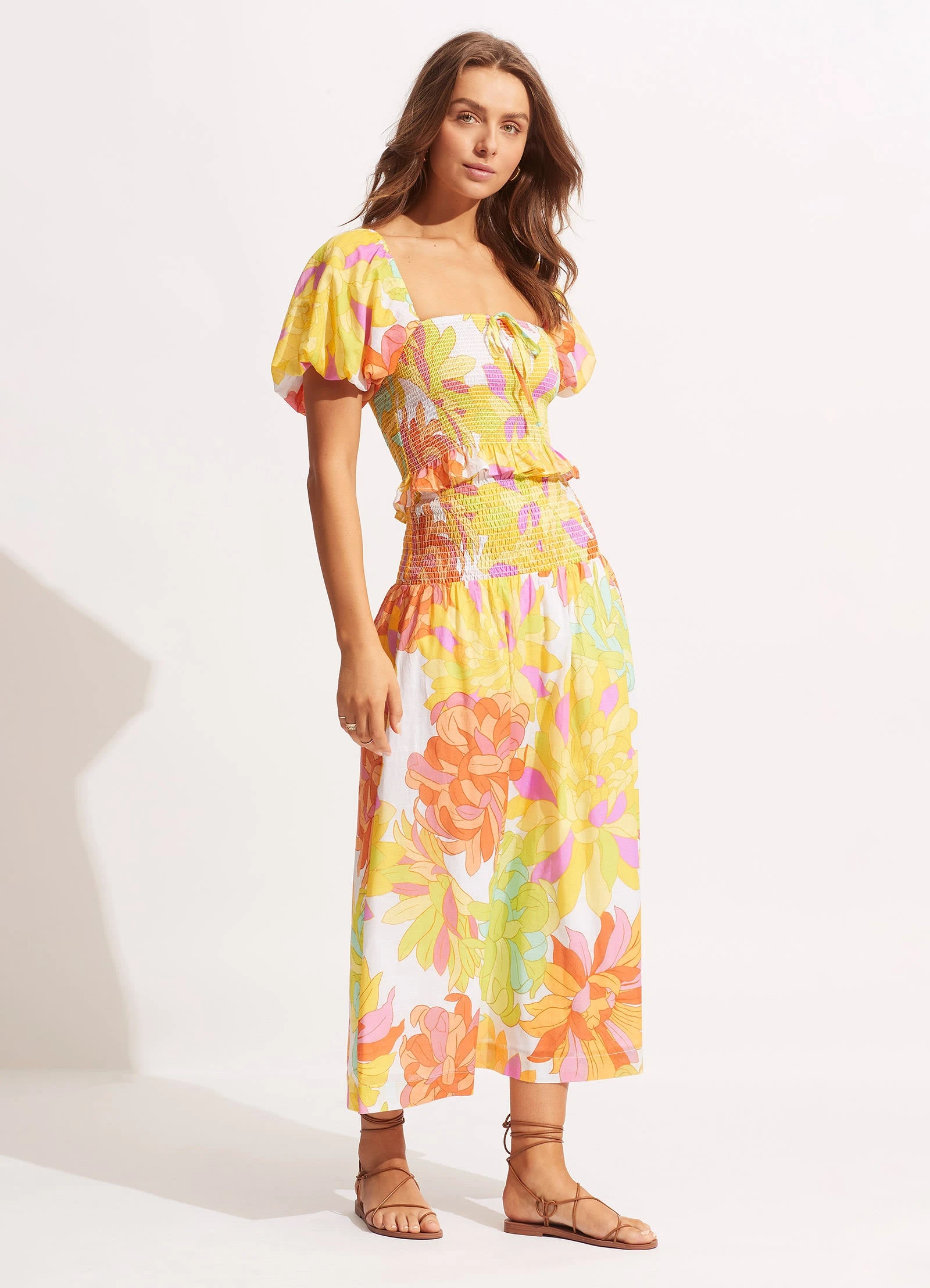 Seafolly Ladies Palm Springs Shirring Top - Lime Light 6 Seafolly Ladies Palm Springs Shirring Top - Lime Light - Image 4