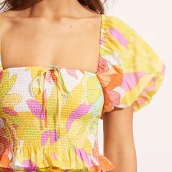 Seafolly Ladies Palm Springs Shirring Top - Lime Light 13 Seafolly Ladies Palm Springs Shirring Top - Lime Light -Seafolly shop 54903 TO Limelight 7