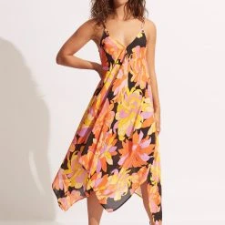 Seafolly Ladies Palm Springs Scarf Dress - Black -Seafolly shop 54926 DR Black 4