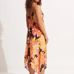 Seafolly Ladies Palm Springs Scarf Dress - Black -Seafolly shop 54926 DR Black 6