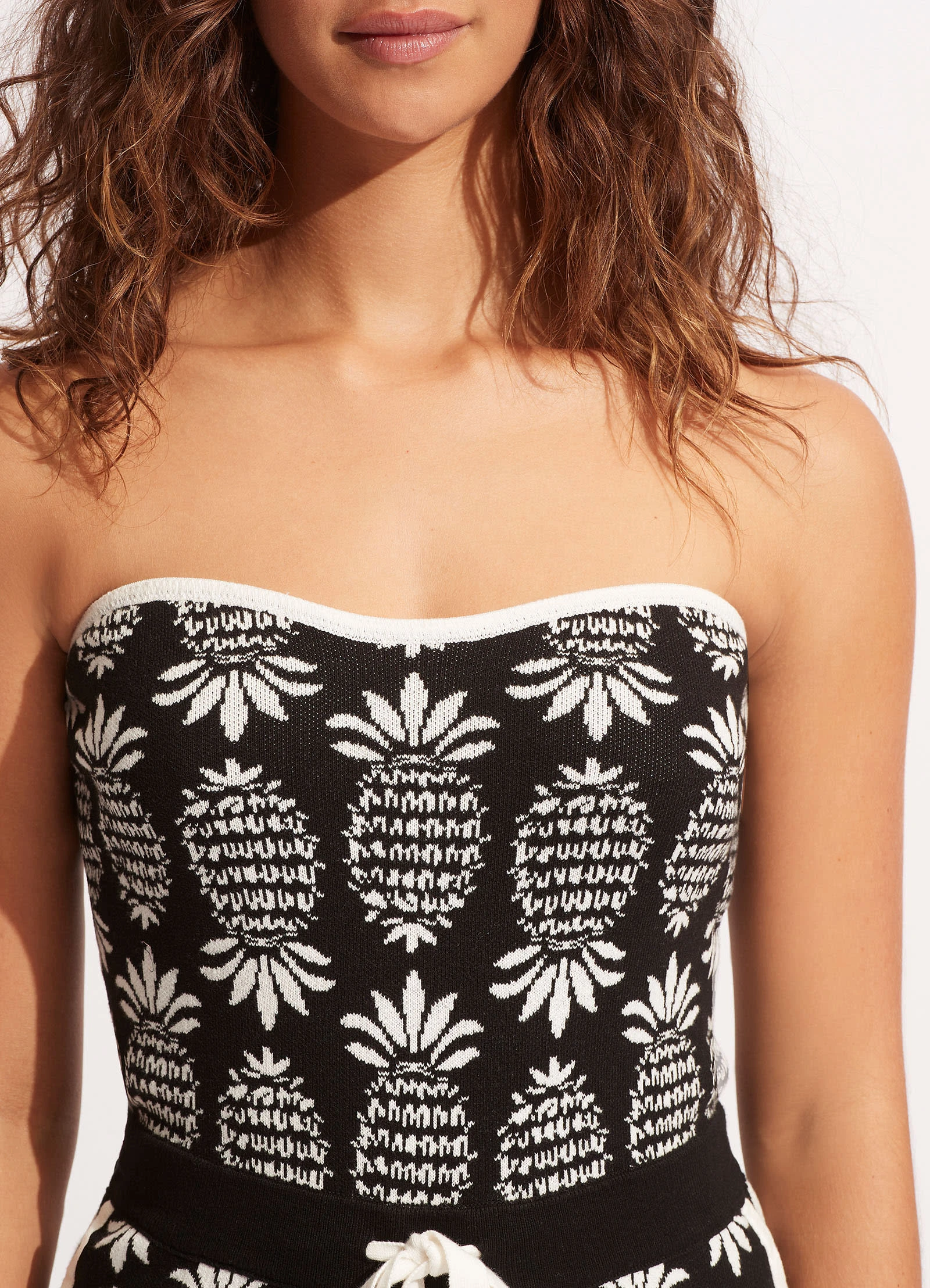 Seafolly Ladies Corsica Jacquard Knit Playsuit - Black 7 Seafolly Ladies Corsica Jacquard Knit Playsuit - Black - Image 5