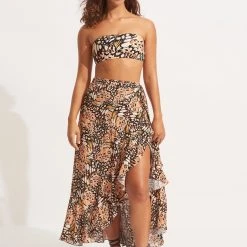 Seafolly Ladies Take Flight Wrap Skirt - Mandarin