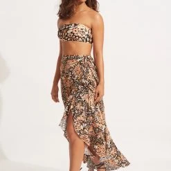 Seafolly Ladies Take Flight Wrap Skirt - Mandarin -Seafolly shop 54931 SK Mandarin 5