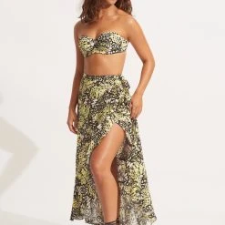 Seafolly Ladies Take Flight Wrap Skirt - Wild Lime -Seafolly shop 54931 SK Wild 20Lime 5