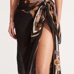 Seafolly Ladies Silk Road Sarong - Black -Seafolly shop 54933 SG Black 6
