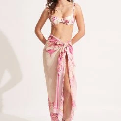 Seafolly Ladies Silk Road Sarong - Parfait Pink