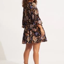 Seafolly Ladies Silk Road Tier Mini Dress - Black -Seafolly shop 54934 DR Black 5 3aeb8eab 018f 46f0 94be a0e40b1b065f