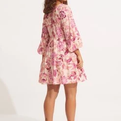 Seafolly Ladies Silk Road Tier Mini Dress - Parfait Pink -Seafolly shop 54934 DR Parfait 20Pnk 5