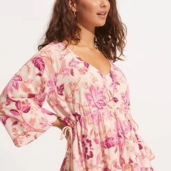Seafolly Ladies Silk Road Tier Mini Dress - Parfait Pink -Seafolly shop 54934 DR Parfait 20Pnk 6