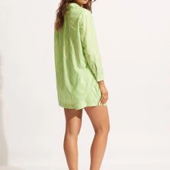 Seafolly Ladies Mod Squad Cover Up - Lime Burst -Seafolly shop 54962 CU Lime 20Burst 6
