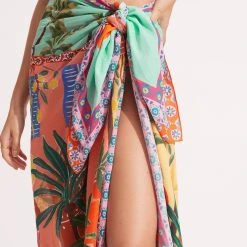 Seafolly Ladies On Vacation Sarong - Azure -Seafolly shop 54968 SG Azure 6