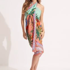 Seafolly Ladies On Vacation Sarong - Azure -Seafolly shop 54968 SG Azure 7