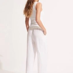 Seafolly Ladies Linen Pant - White 10 Seafolly Ladies Linen Pant - White -Seafolly shop 54980 PA White 6