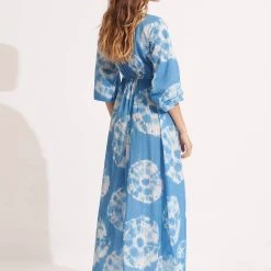 Seafolly Ladies Tie Dye Maxi Dress - Azure -Seafolly shop 54986 DR Azure 5