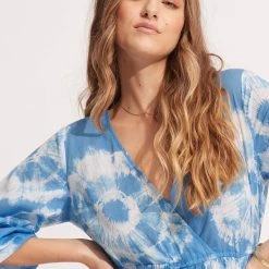 Seafolly Ladies Tie Dye Maxi Dress - Azure -Seafolly shop 54986 DR Azure 6