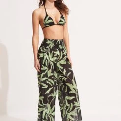 Seafolly Ladies Palm Paradise Wrap Pant - Black -Seafolly shop 54992 PA Black 5