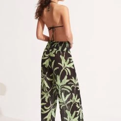 Seafolly Ladies Palm Paradise Wrap Pant - Black -Seafolly shop 54992 PA Black 6