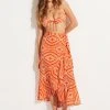Seafolly Ladies Zanzibar Wrap Skirt - Mandarin -Seafolly shop 54995 SK Mandarin 3