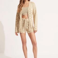 Seafolly Ladies Marl Knit Cardigan - Sand