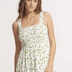 Seafolly Ladies Summer Crush Midi Dress - Soft Olive -Seafolly shop 55013 DR SoftOlive 7