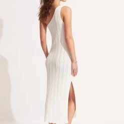 Seafolly Ladies Crochet Knit Dress - White -Seafolly shop 55024 KN White 5