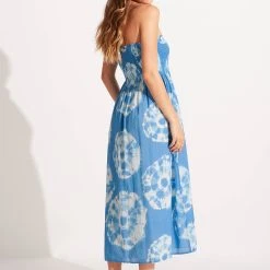 Seafolly Ladies Tie Dye Maxi Skirt/Dress - Azure -Seafolly shop 55025 DR Azure 3