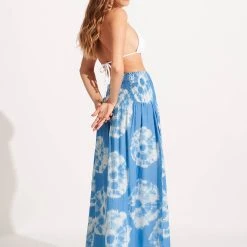 Seafolly Ladies Tie Dye Maxi Skirt/Dress - Azure -Seafolly shop 55025 DR Azure 5