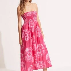 Seafolly Ladies Tie Dye Maxi Skirt/Dress - Rose Pink -Seafolly shop 55025 SK RosePink 2