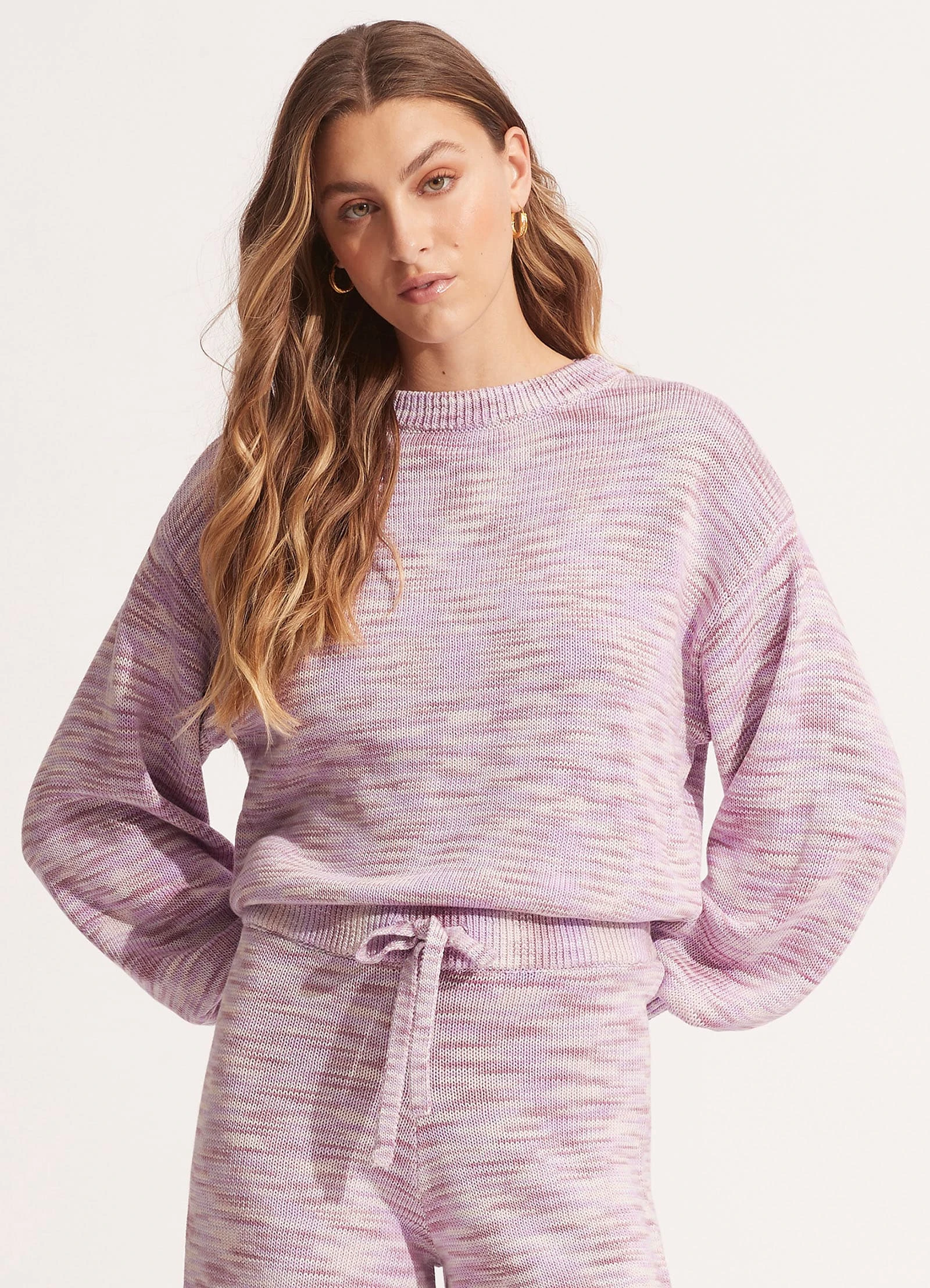 Seafolly Ladies Marl Knit Jumper - Lilac 3 Seafolly Ladies Marl Knit Jumper - Lilac