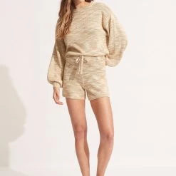 Seafolly Ladies Marl Knit Jumper - Sand -Seafolly shop 55038 KN Sand 5