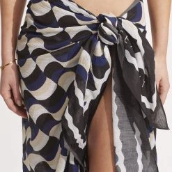 Seafolly Ladies Modern Take Sarong - Black -Seafolly shop 55047 SG Black 6